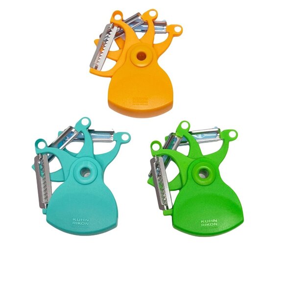Kuhn Rikon 3-in-1 Peeler serrated, straight, or julienne NEW NEON COLORS - Picture 2 of 9